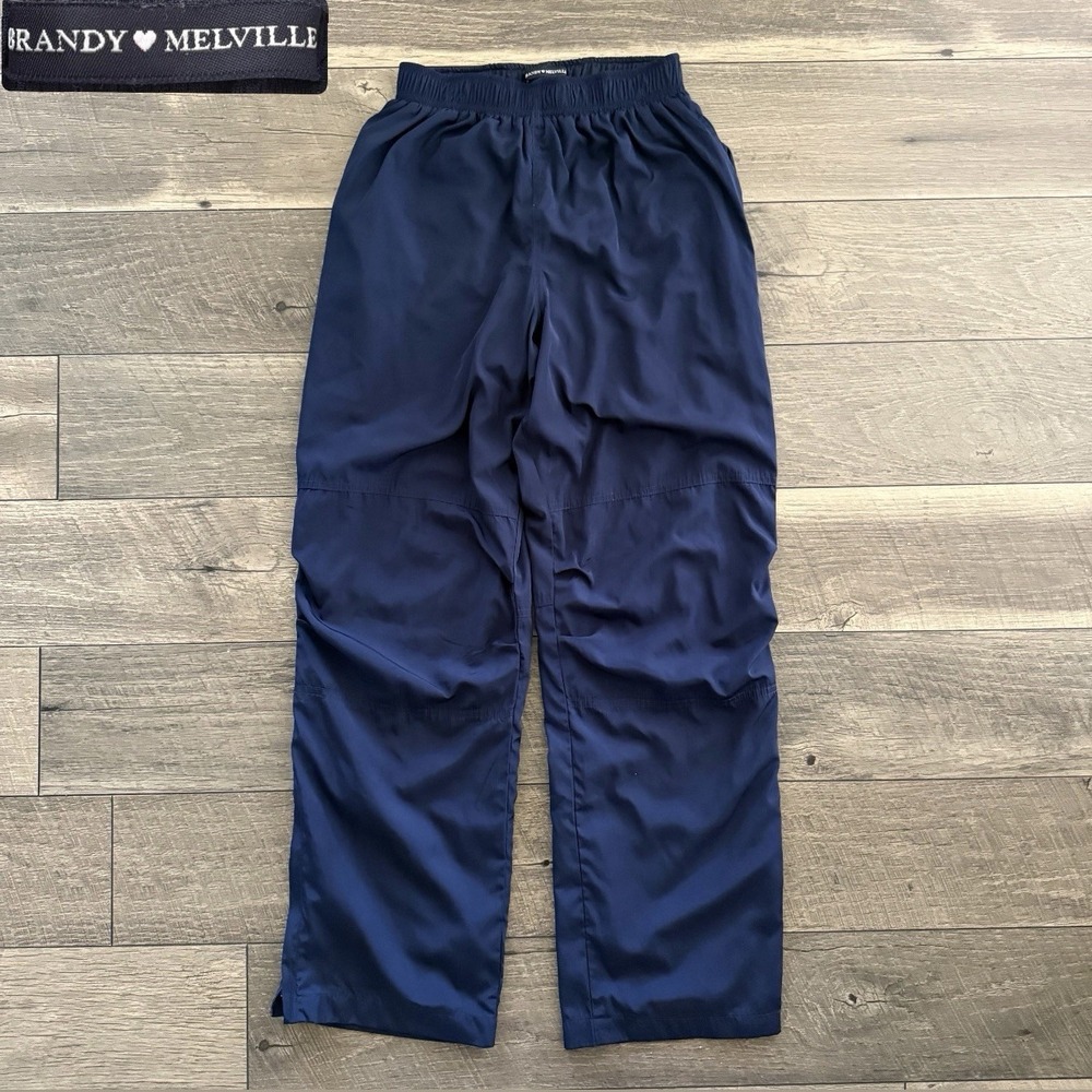 Y2K J. Galt Shanghai Brandy Melville Windbreaker Track Pants Lined Navy Womens S